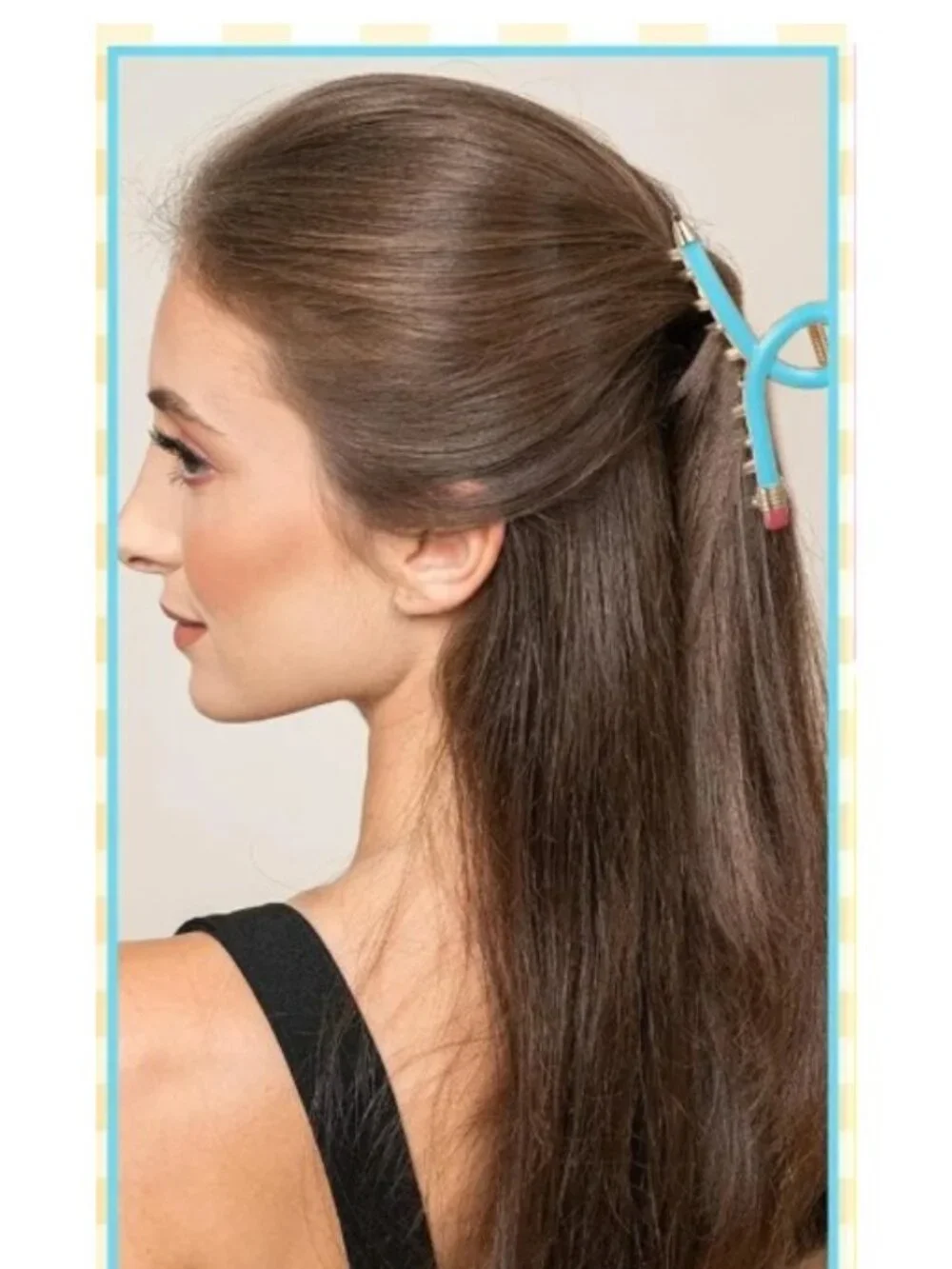 Aqua Teacher Pencil Metal Hair Claw Clip (BRAND-NEW & SO CUTE!)
